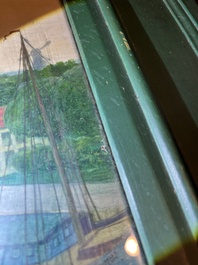 Charles Doudelet (1861-1938): Landscape in Holland (Veere), oil on panel, dated 1898