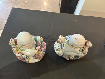 A varied collection of Chinese famille rose sculptures, 19th/20th C.