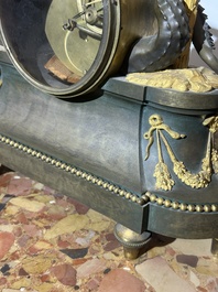 A gilt and patinated bronze Consulate pendule 'A l'Am&eacute;rique', Jean-Simon Deverberie, Paris, 1800-1804