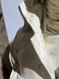 A patinated plaster bust of Napoleon Bonaparte, 19th/20th C.