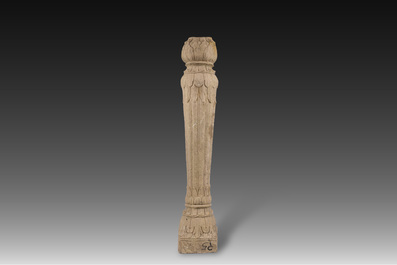 An Indian Mughal style sandstone column, probably Northern India, 18th C.