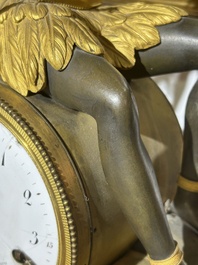 A gilt and patinated bronze Consulate pendule 'A l'Am&eacute;rique', Jean-Simon Deverberie, Paris, 1800-1804