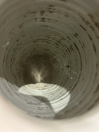 A Chinese blue and white sleeve 'water landscape' vase, 19th C.