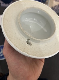 Four various Chinese blue and white vases, 19th C.