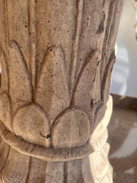 An Indian Mughal style sandstone column, probably Northern India, 18th C.