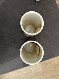 Two Chinese iron-red 'Buddhist lions' hat stands, 19th/20th C.