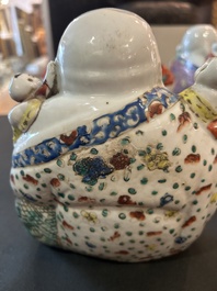 A varied collection of Chinese famille rose sculptures, 19th/20th C.