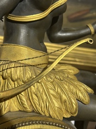 A gilt and patinated bronze Consulate pendule 'A l'Am&eacute;rique', Jean-Simon Deverberie, Paris, 1800-1804