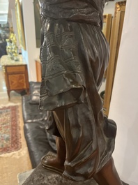 Emile Pinedo (1840-1916): 'Arabe en marche' (Arab on the march), brown patinated bronze