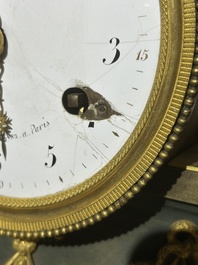 A gilt and patinated bronze Consulate pendule 'A l'Am&eacute;rique', Jean-Simon Deverberie, Paris, 1800-1804