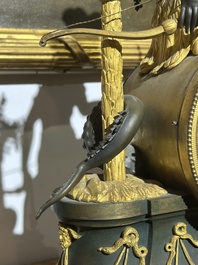 A gilt and patinated bronze Consulate pendule 'A l'Am&eacute;rique', Jean-Simon Deverberie, Paris, 1800-1804