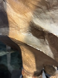 Franse school, navolger van Felix Lecomte (1737-1817): Buste van Marie Antoinette, gepatineerd terracotta op marmeren voet, ca. 1900