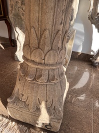 An Indian Mughal style sandstone column, probably Northern India, 18th C.