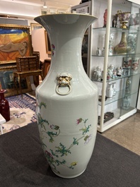 A Chinese famille rose vase with fine floral design, Hongxian mark, Republic