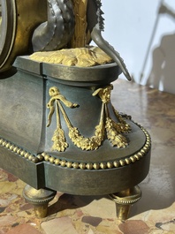 A gilt and patinated bronze Consulate pendule 'A l'Am&eacute;rique', Jean-Simon Deverberie, Paris, 1800-1804