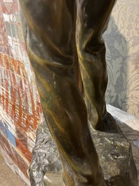 Henri D&eacute;sir&eacute; Gauqui&eacute; (1858-1927): The sower, brown-green patinated bronze