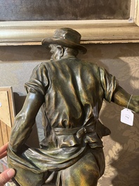 Henri D&eacute;sir&eacute; Gauqui&eacute; (1858-1927): The sower, brown-green patinated bronze