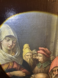 Vlaamse school, navolger van Hendrick Goltzius (1558-1617): De besnijdenis van Christus, olie op doek, 17de eeuw