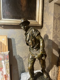 Henri D&eacute;sir&eacute; Gauqui&eacute; (1858-1927): The sower, brown-green patinated bronze