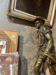 Henri D&eacute;sir&eacute; Gauqui&eacute; (1858-1927): The sower, brown-green patinated bronze