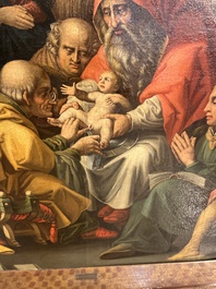Vlaamse school, navolger van Hendrick Goltzius (1558-1617): De besnijdenis van Christus, olie op doek, 17de eeuw