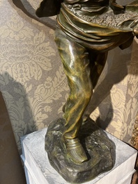 Henri D&eacute;sir&eacute; Gauqui&eacute; (1858-1927): The sower, brown-green patinated bronze