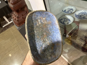 Two Chinese ritual bronze 'ding' and 'gui' food containers, possibly Warring States Period