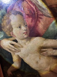 Italian school: The Holy Family with John the Baptist, oil on panel, 16th C.