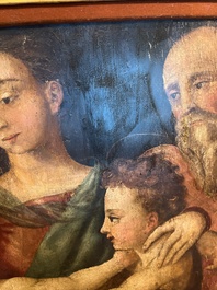Italian school: The Holy Family with John the Baptist, oil on panel, 16th C.