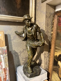 Henri D&eacute;sir&eacute; Gauqui&eacute; (1858-1927): The sower, brown-green patinated bronze