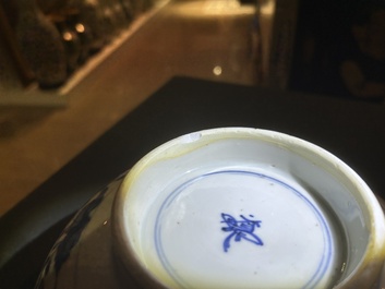 Two Chinese blue and white bowls, Kangxi and 19th C.