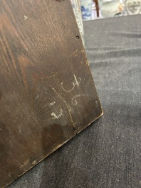 Een Chinese fahua-geglazuurde plaquette met de onsterfelijke Lu Dongbin, 17de/18de eeuw