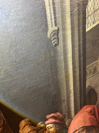 Vlaamse school, navolger van Hendrick Goltzius (1558-1617): De besnijdenis van Christus, olie op doek, 17de eeuw