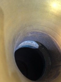 A pair of Chinese cloisonn&eacute; 'taotie masks' vases, 20th C.