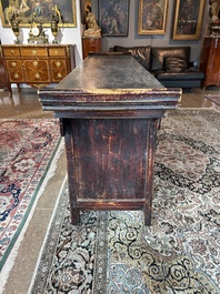 A Chinese brass mounted wooden sideboard, Shanxi, late Qing