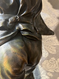 Henri D&eacute;sir&eacute; Gauqui&eacute; (1858-1927): The sower, brown-green patinated bronze