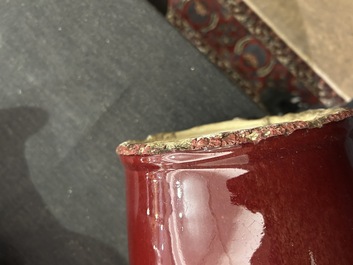 Four Chinese monochrome oxblood-glazed vases, 20th C.