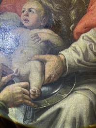 Vlaamse school, navolger van Hendrick Goltzius (1558-1617): De besnijdenis van Christus, olie op doek, 17de eeuw