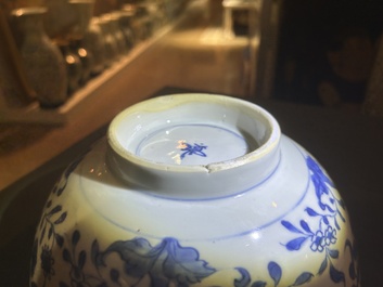 Two Chinese blue and white bowls, Kangxi and 19th C.
