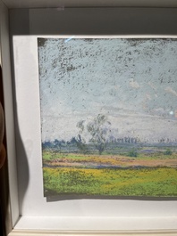 Rodolphe De Saegher (1871-1941): Zomers landschap, pastel op papier