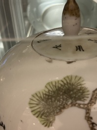 Een diverse collectie Chinees qianjiang cai en famille rose porselein, 19de/20ste eeuw