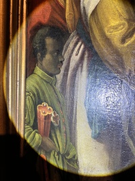 Vlaamse school, navolger van Hendrick Goltzius (1558-1617): De besnijdenis van Christus, olie op doek, 17de eeuw