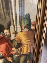 Vlaamse school, navolger van Hendrick Goltzius (1558-1617): De besnijdenis van Christus, olie op doek, 17de eeuw