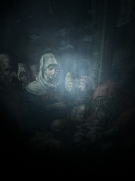 Vlaamse school, navolger van Hendrick Goltzius (1558-1617): De besnijdenis van Christus, olie op doek, 17de eeuw