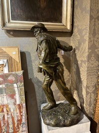 Henri D&eacute;sir&eacute; Gauqui&eacute; (1858-1927): The sower, brown-green patinated bronze