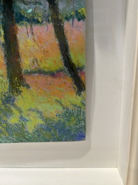 Rodolphe De Saegher (1871-1941): Summer landscape with trees, pastel on paper