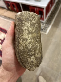 Two Chinese calcified jade sculptures of cicada, possibly Zhou to Han