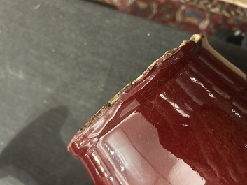 Four Chinese monochrome oxblood-glazed vases, 20th C.