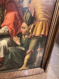 Vlaamse school, navolger van Hendrick Goltzius (1558-1617): De besnijdenis van Christus, olie op doek, 17de eeuw