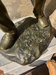 Henri D&eacute;sir&eacute; Gauqui&eacute; (1858-1927): The sower, brown-green patinated bronze